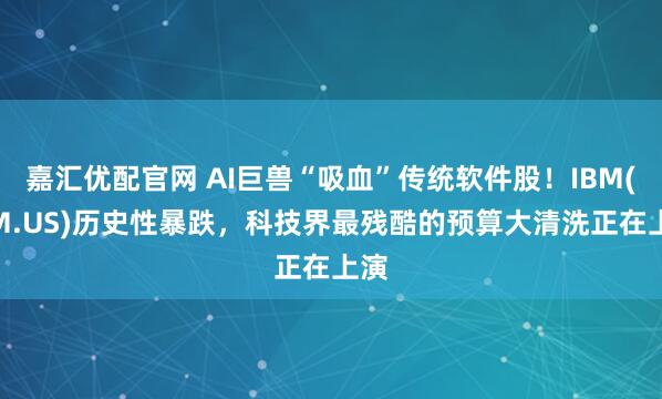 嘉汇优配官网 AI巨兽“吸血”传统软件股！IBM(IBM.US)历史性暴跌，科技界最残酷的预算大清洗正在上演